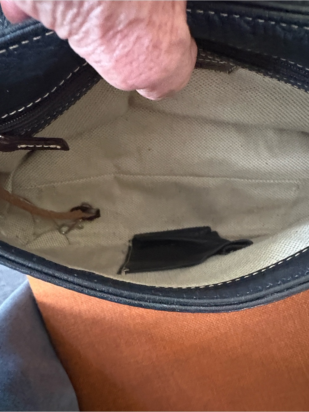 Dooney & Bourke Black Pebbled Leather Shoulder Bag with Brown Trim - Picture 3 of 6